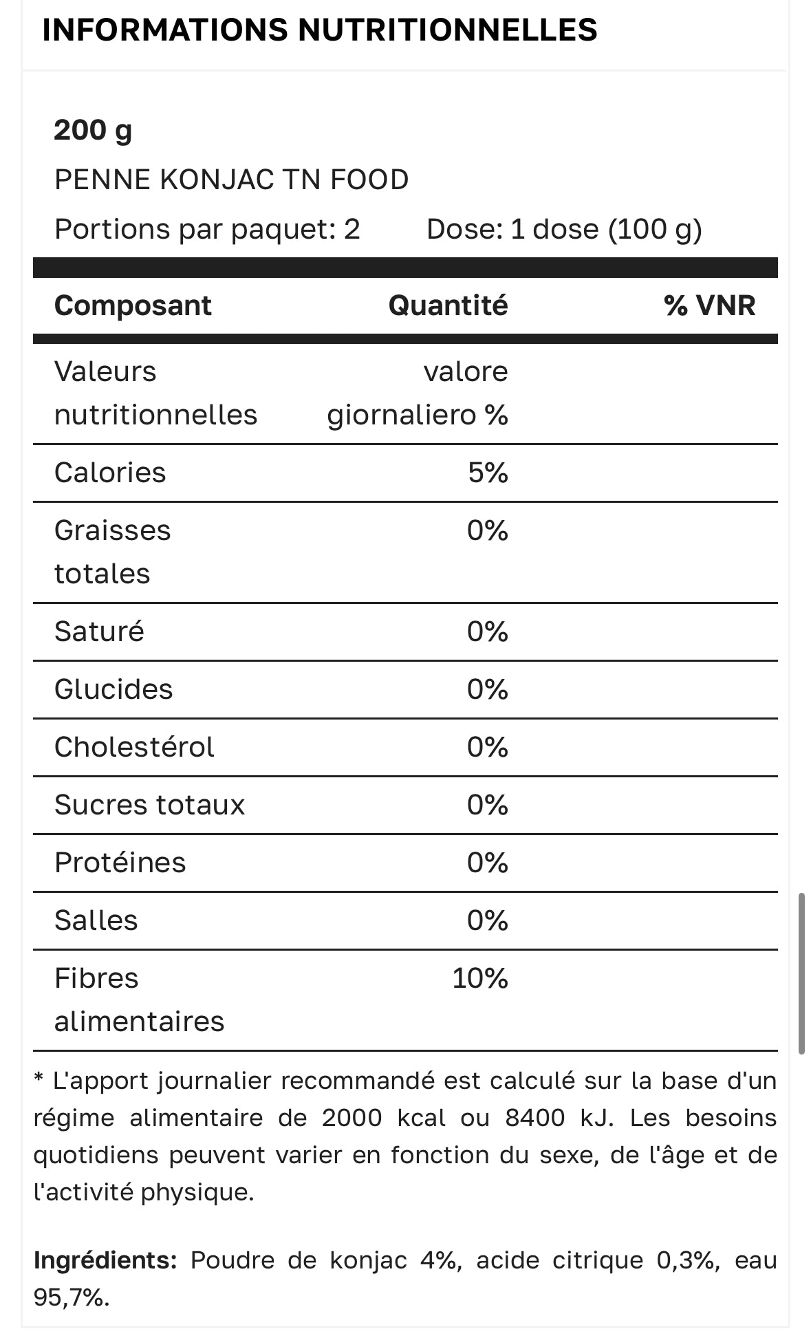 Pattes de konjac 200g