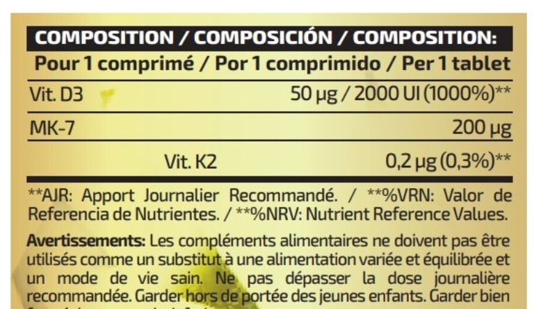 VIT D3 + K2 PROFESSIONNEL