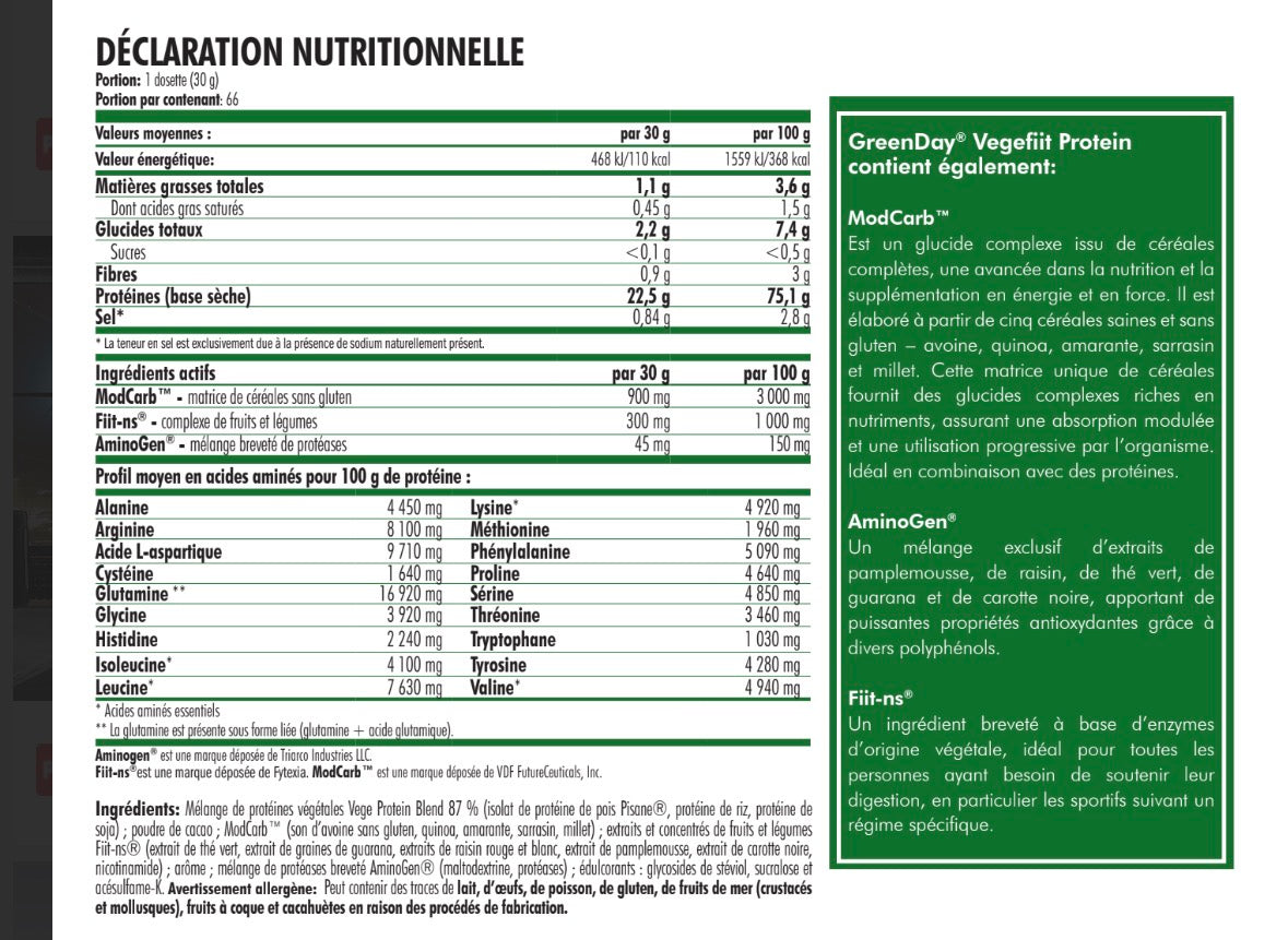 VEGEFIIT protéine végane 720g