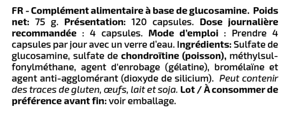 COMPLEXE DE GLUCOSAMINE