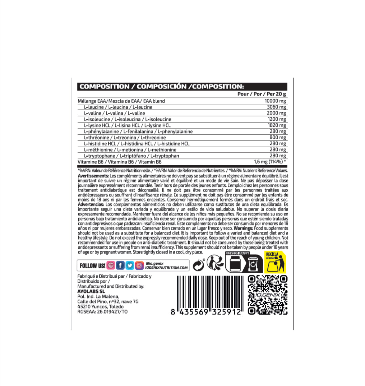 AMINO 10 Eaa Io.Genix