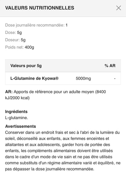 Glutamine ONE RAW ZOOMAD LABS 400g