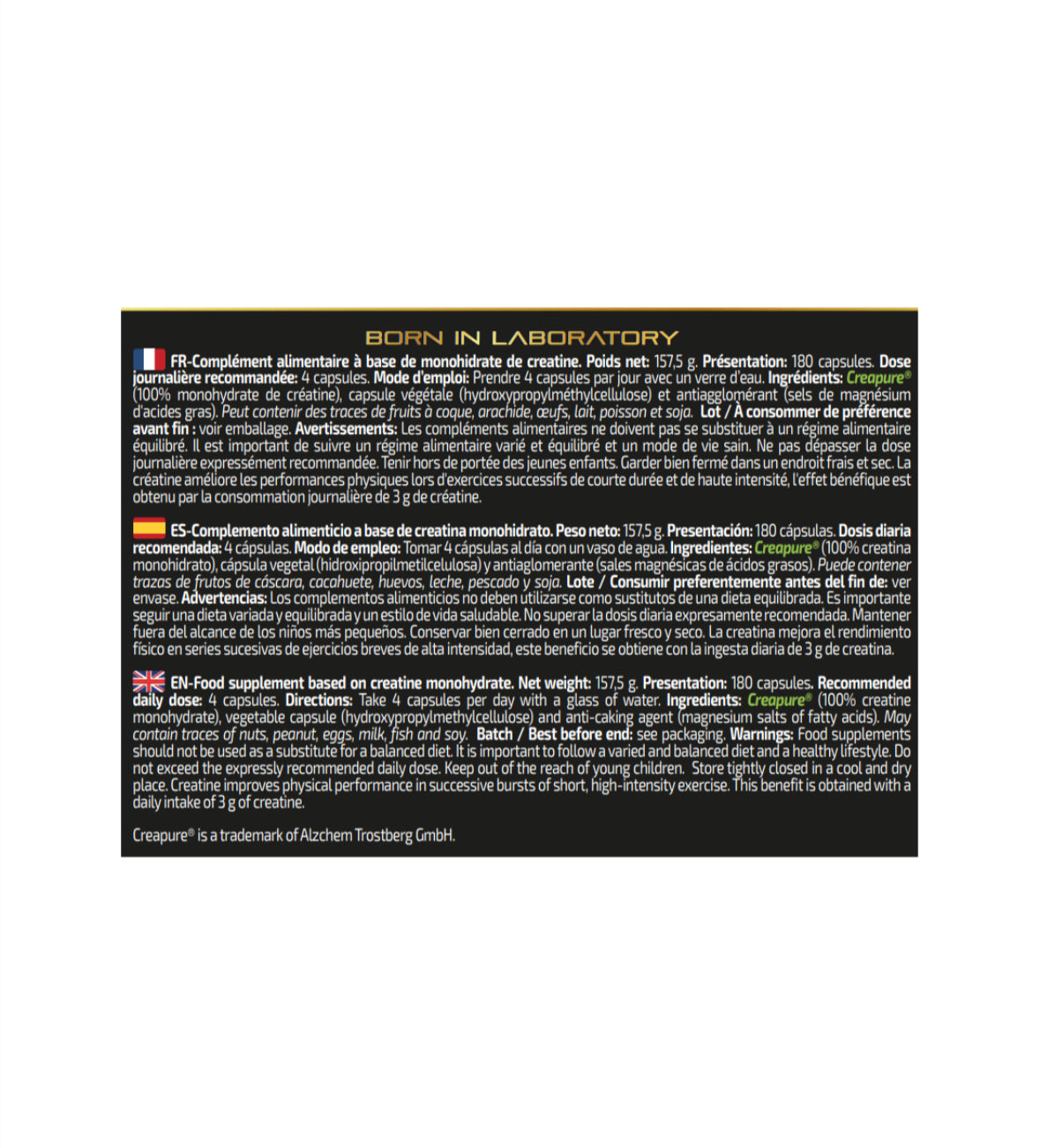 CREALUXE 180 capsules (creapure)