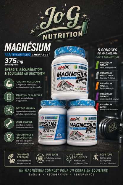 MAGNÉSIUM A CROQUER AMIX 60 tlb mix de saveurs