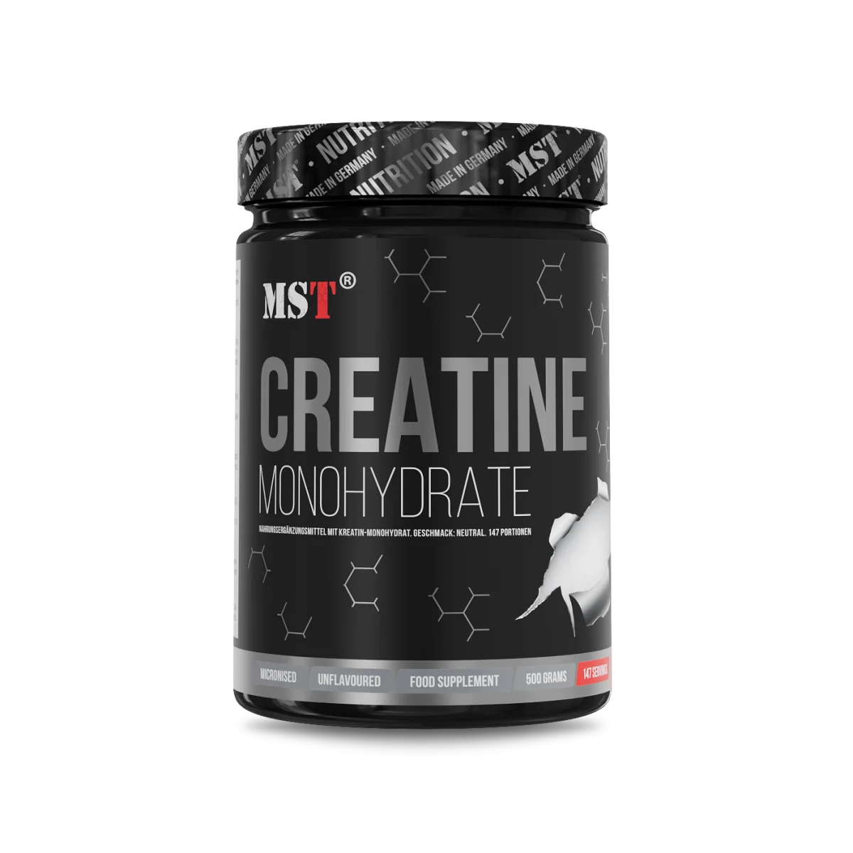 Créatine monohydrate 500g sans saveurs MST Nutrition
