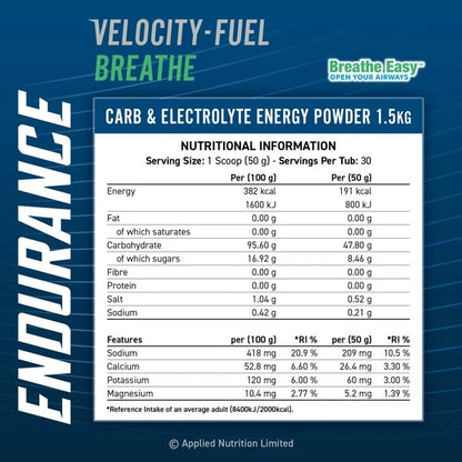 Applied Nutrition Endurance Carb & Electrolyte Energy - 1500 g
