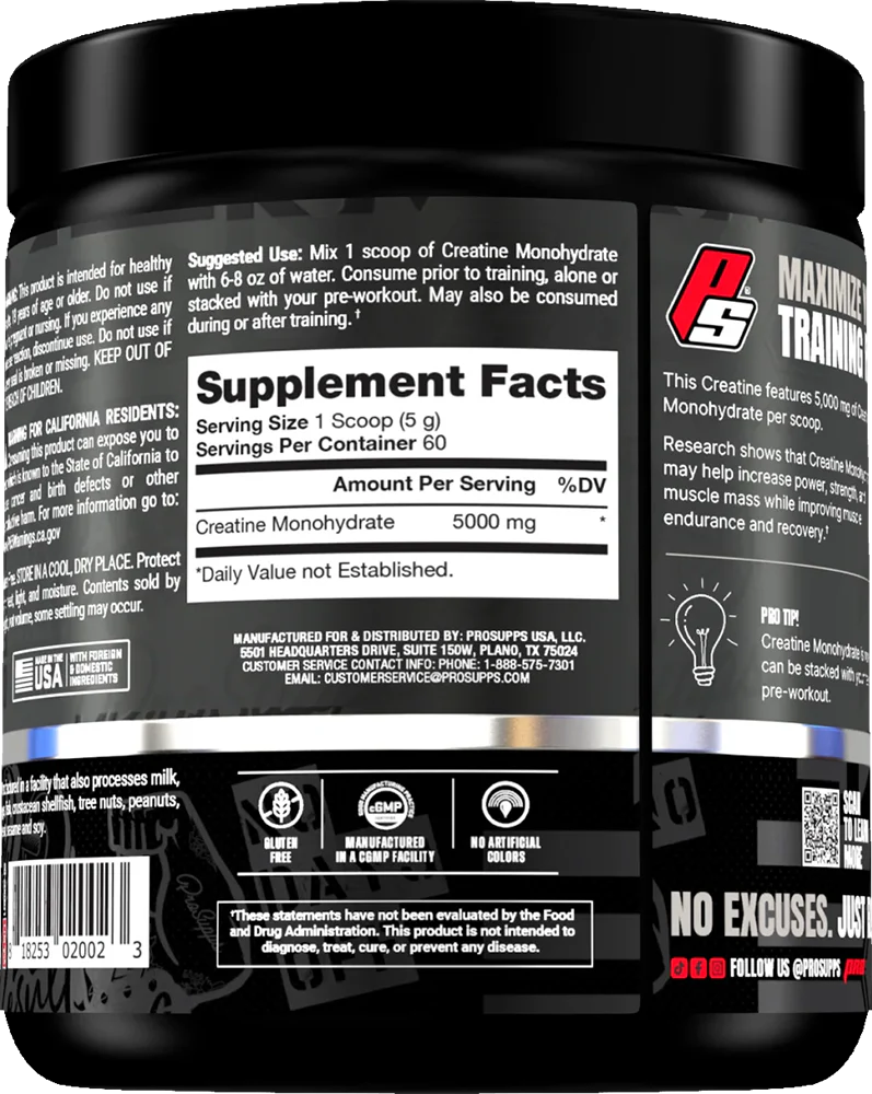 Prosupps Creatine Monohydrate - 300 g - sans saveur